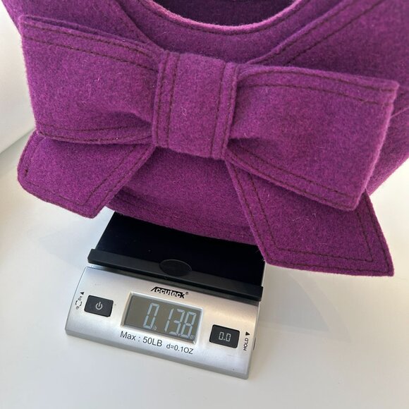NWT Kate Spade New York Walker Park Purple Felt Thick Bow Bag - Picture 12 of 12